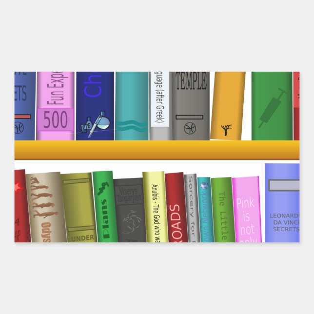 Sticker Rectangulaire bibliothèque bibliothèque bibliothèque lecture (Devant)