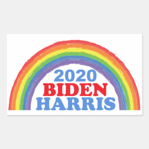 Sticker Rectangulaire Biden Harris 2020 Rainbow