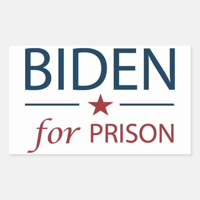 Sticker Rectangulaire Biden Pour Prison | Anti Joe Biden | Slogan | Chan (Devant)