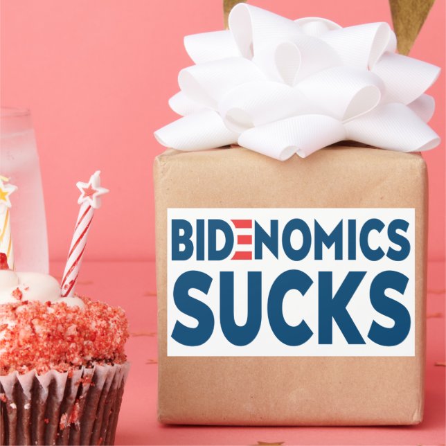 Sticker Rectangulaire Bidenomics Sucks (Fête)