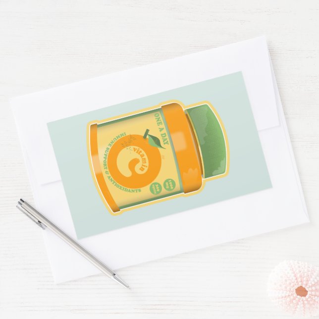 Sticker Rectangulaire Bien-être vitamine C (Enveloppe)