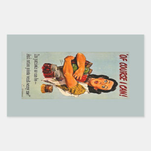 Sticker Rectangulaire Bien Sûr Que Je Le Peux ! Seconde Guerre mondiale