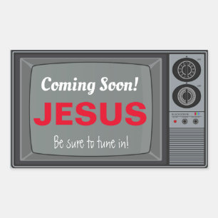 Sticker Rectangulaire Bientôt Jesus TV
