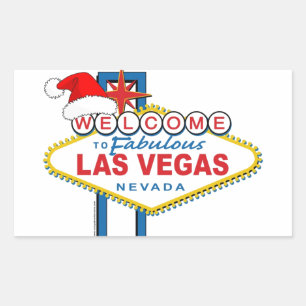 Sticker Rectangulaire Bienvenue à Fabulous Las Vegas Noël