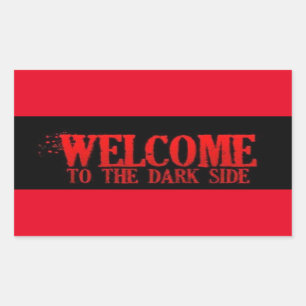 STICKER RECTANGULAIRE BIENVENUE À L'ARRIÈRE CÔTÉ ROUGE NOIR MOTO COM