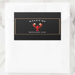 Sticker Rectangulaire Bienvenue Nom du logo de la chaux de homard