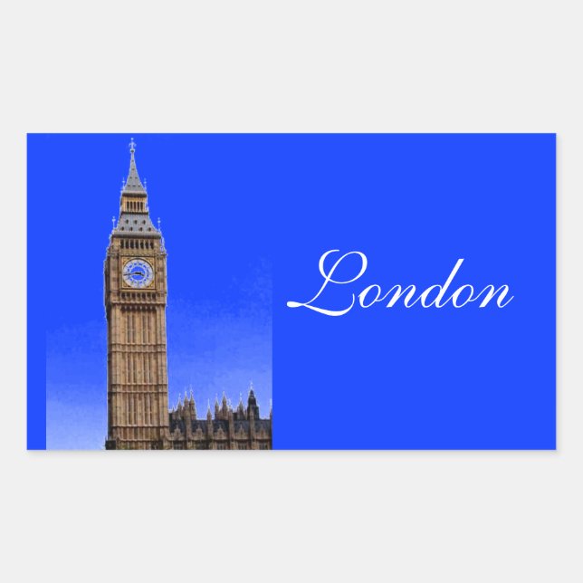 Sticker Rectangulaire Big Ben - Londres (Devant)
