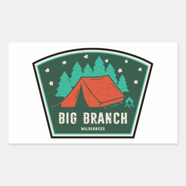 Sticker Rectangulaire Big Branch Wilderness Vermont Camping (Devant)