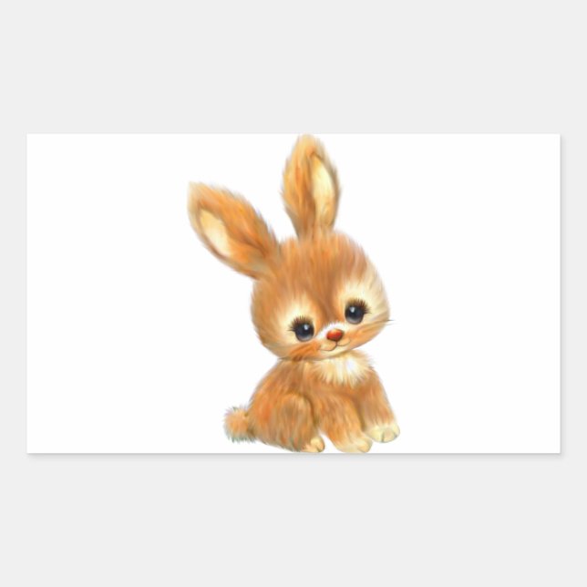 Sticker Rectangulaire Big Eyed Bunny (Devant)