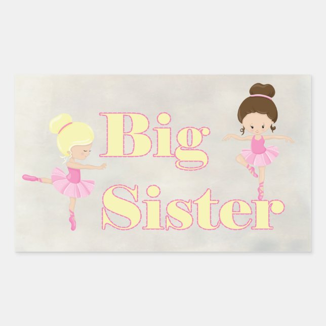 Sticker Rectangulaire Big Soeur Danser Ballerina (Devant)