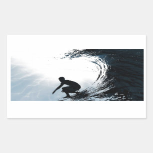 Sticker Rectangulaire Big Wave Surfer
