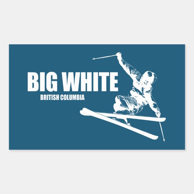 Sticker Rectangulaire Big White Skier Colombie-Britannique (Devant)