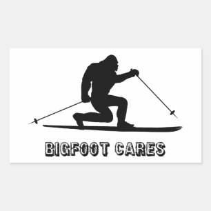 Sticker Rectangulaire Bigfoot Cares Telemark Ski