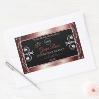 Bijoux de luxe Vin Rouge Noir Produit Logo Étiquet