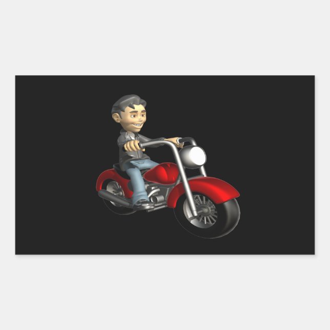 Sticker Rectangulaire Biker 9 (Devant)