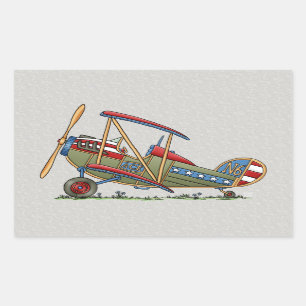 Sticker Rectangulaire Biplan mignon