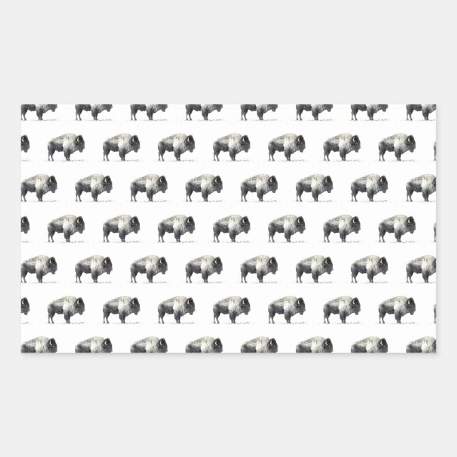 Sticker Rectangulaire Bison américain (Devant)