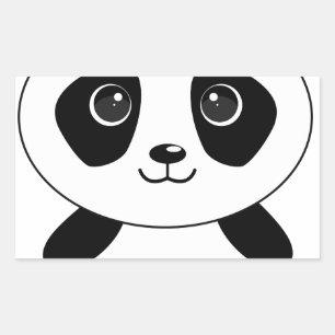 Sticker Rectangulaire Bizarre d'ours de panda