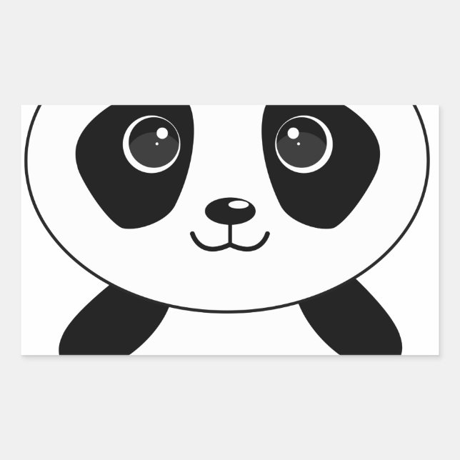 Sticker Rectangulaire Bizarre d'ours de panda (Devant)