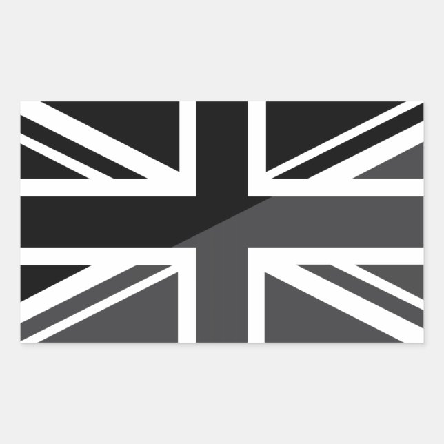 Sticker Rectangulaire Black and grey Union Jack British(UK) Flag (Devant)