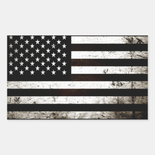 Sticker Rectangulaire Black Grunge American Flag 2