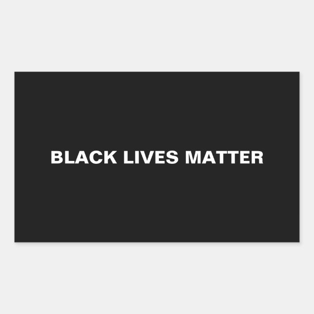 Sticker Rectangulaire Black Lives Matt noir et blanc texte minimaliste (Devant)