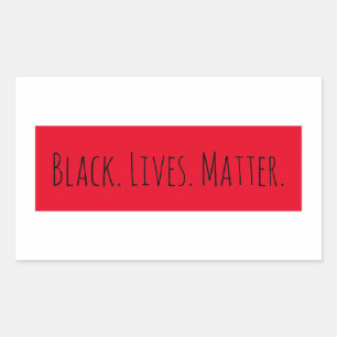 Sticker Rectangulaire Black Lives Matter arrière - plan rouge tendance