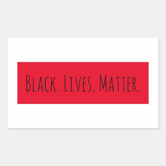 Sticker Rectangulaire Black Lives Matter arrière - plan rouge tendance (Devant)