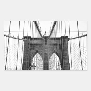 Sticker Rectangulaire Black White Brooklyn Bridge New York