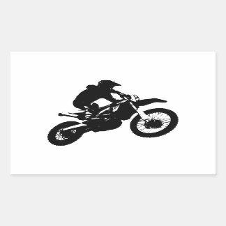 Sticker Rectangulaire Black White Pop Art Motocross Motorcyle Sport