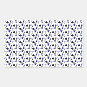 Sticker Rectangulaire Blackjack Spades Blue