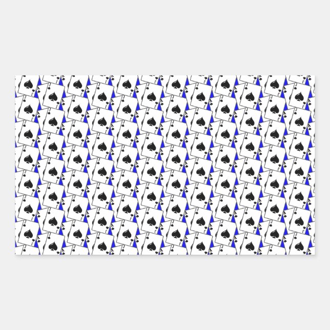 Sticker Rectangulaire Blackjack Spades Blue (Devant)