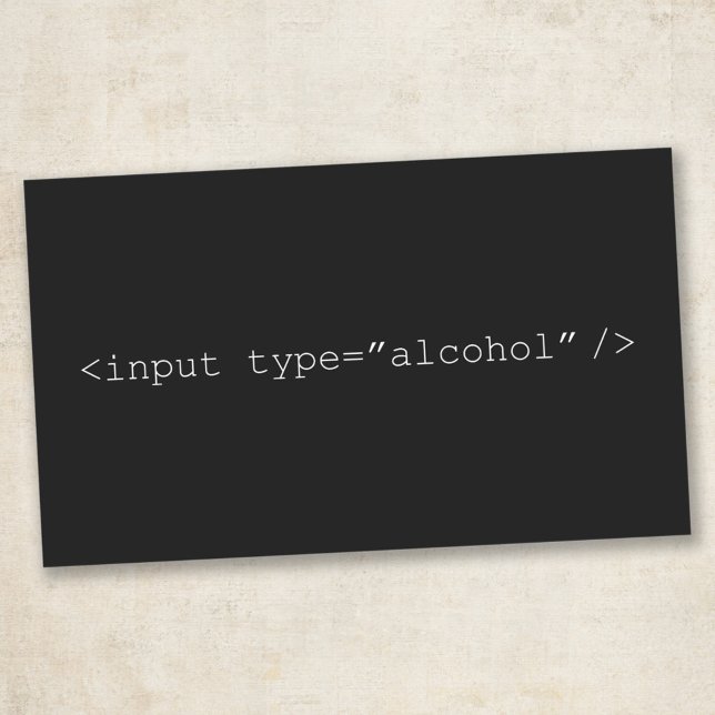 Sticker Rectangulaire Blague HTML sur l'alcool - Humour de programmeur (Créateur téléchargé)