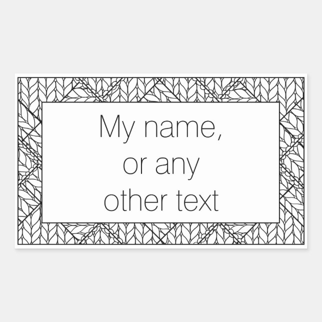 Sticker rectangulaire BLANC KNIT JACQUARD + Texte  (Devant)