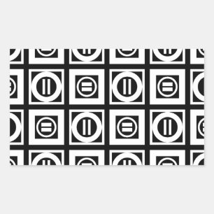 Sticker Rectangulaire Blanc sur le Motif de signalisation géométrique no