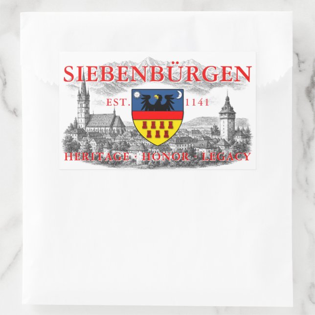 Sticker Rectangulaire Blason des Saxons de Transylvanie (Sac)