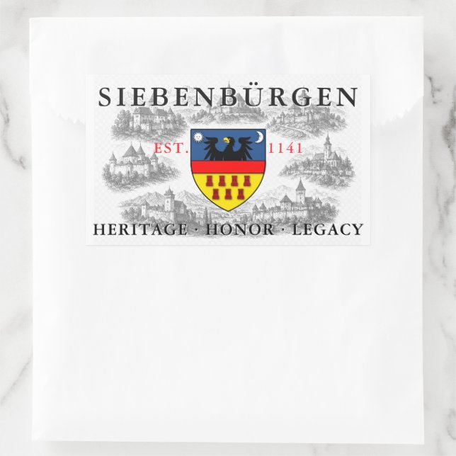 Sticker Rectangulaire Blason des Saxons de Transylvanie (Sac)
