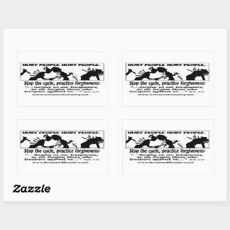 Sticker Rectangulaire Blessures Les gens Blessent les gens blanc, rectan