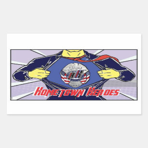Sticker Rectangulaire bleu de hh
