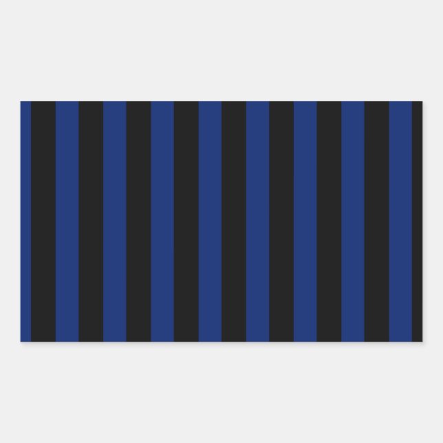 Sticker Rectangulaire Bleu et noir bonbons rayés (Devant)