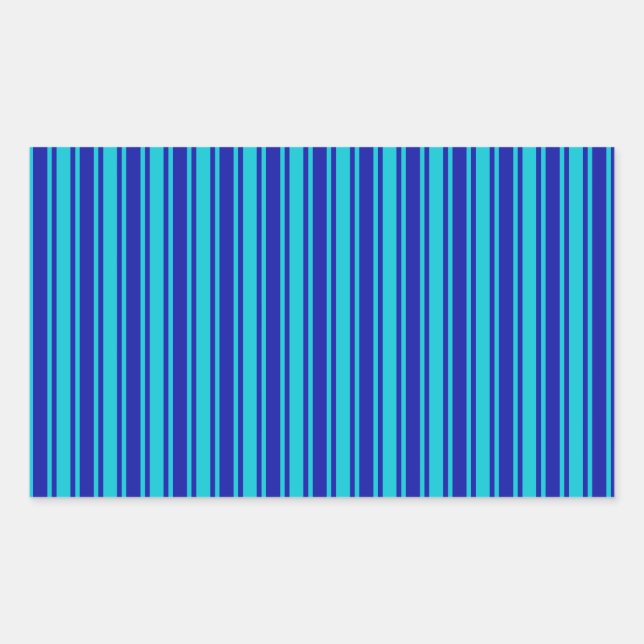Sticker Rectangulaire Bleu et turquoise bandes bonbons (Devant)