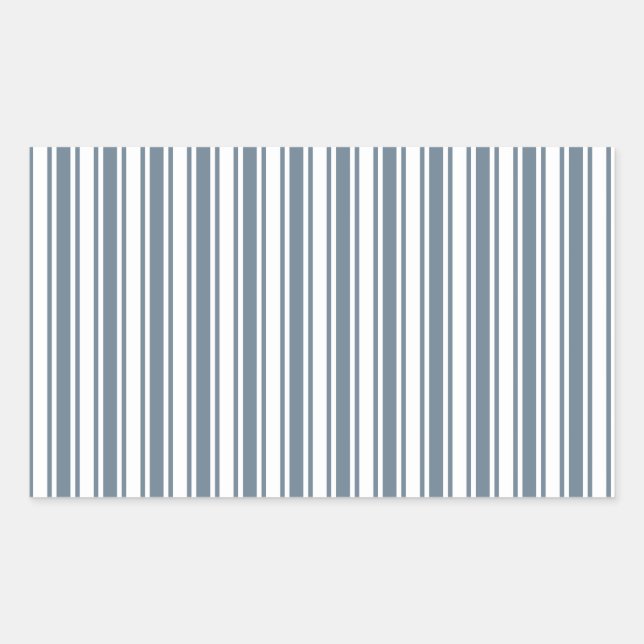 Sticker Rectangulaire Bleu gris et blanc rayures de bonbons (Devant)