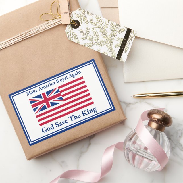 Sticker Rectangulaire Bleu Rouge amusant Rendre l'Amérique Royale Art (Cadeaux)