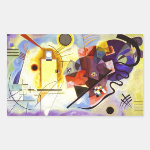 Sticker Rectangulaire Bleu rouge jaune Kandinsky peinture Abstraite