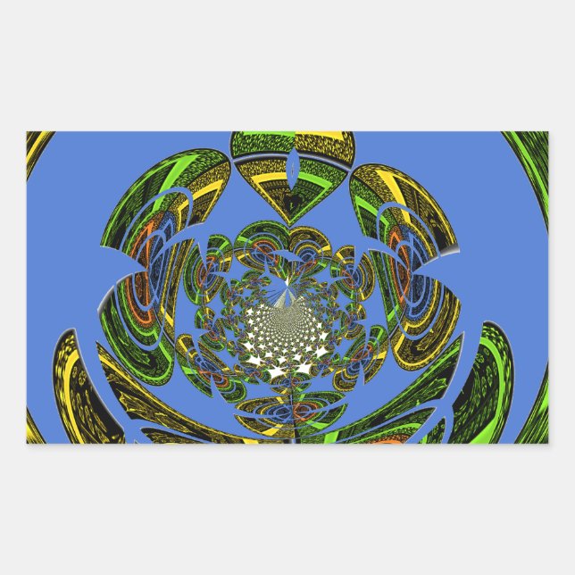 Sticker Rectangulaire Bleu traditionnel (Devant)