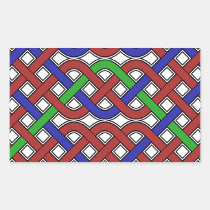 Sticker Rectangulaire Bleu, vert et rouge céleste noeuds