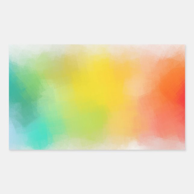 Sticker Rectangulaire Bleu Vert Rose Rouge Jaune Orange Vide (Devant)