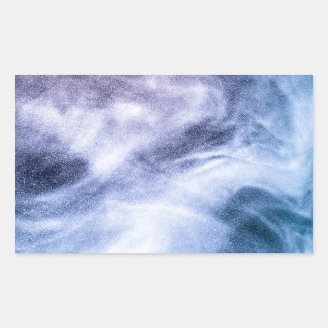 Sticker Rectangulaire Bleu violet blanc abstrait nuages célestes fumée (Devant)