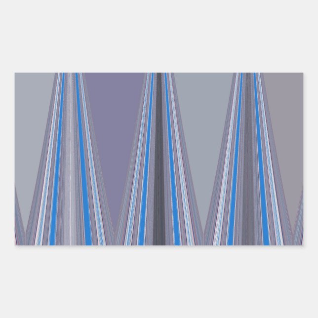 Sticker Rectangulaire Bleu, violet, gris Chevron Art Imprimer (Devant)