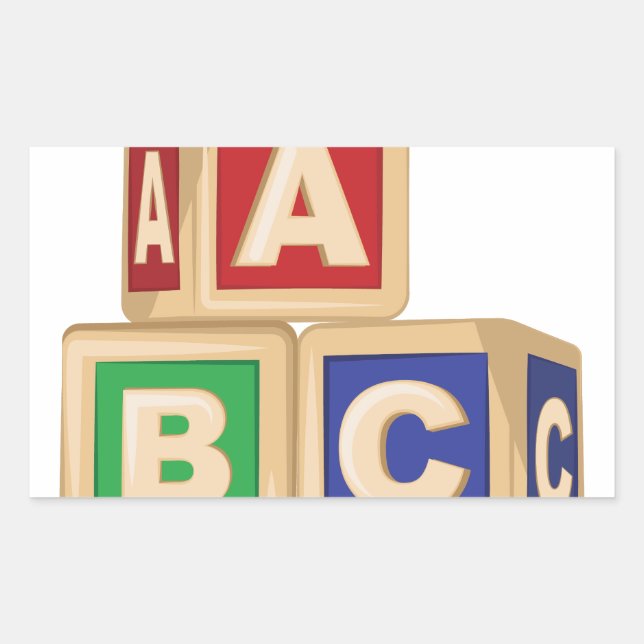 Sticker Rectangulaire Blocs ABC (Devant)